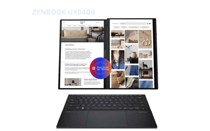 Asus ZenBook Duo UX8406CA-OLED9311TM Intel Core Ultra 9 285H RAM 32GB LPDDR5X/SSD 1TB W11 Home + OHS 2024+ Microsoft 365 Basic/Touch Screen/display 14